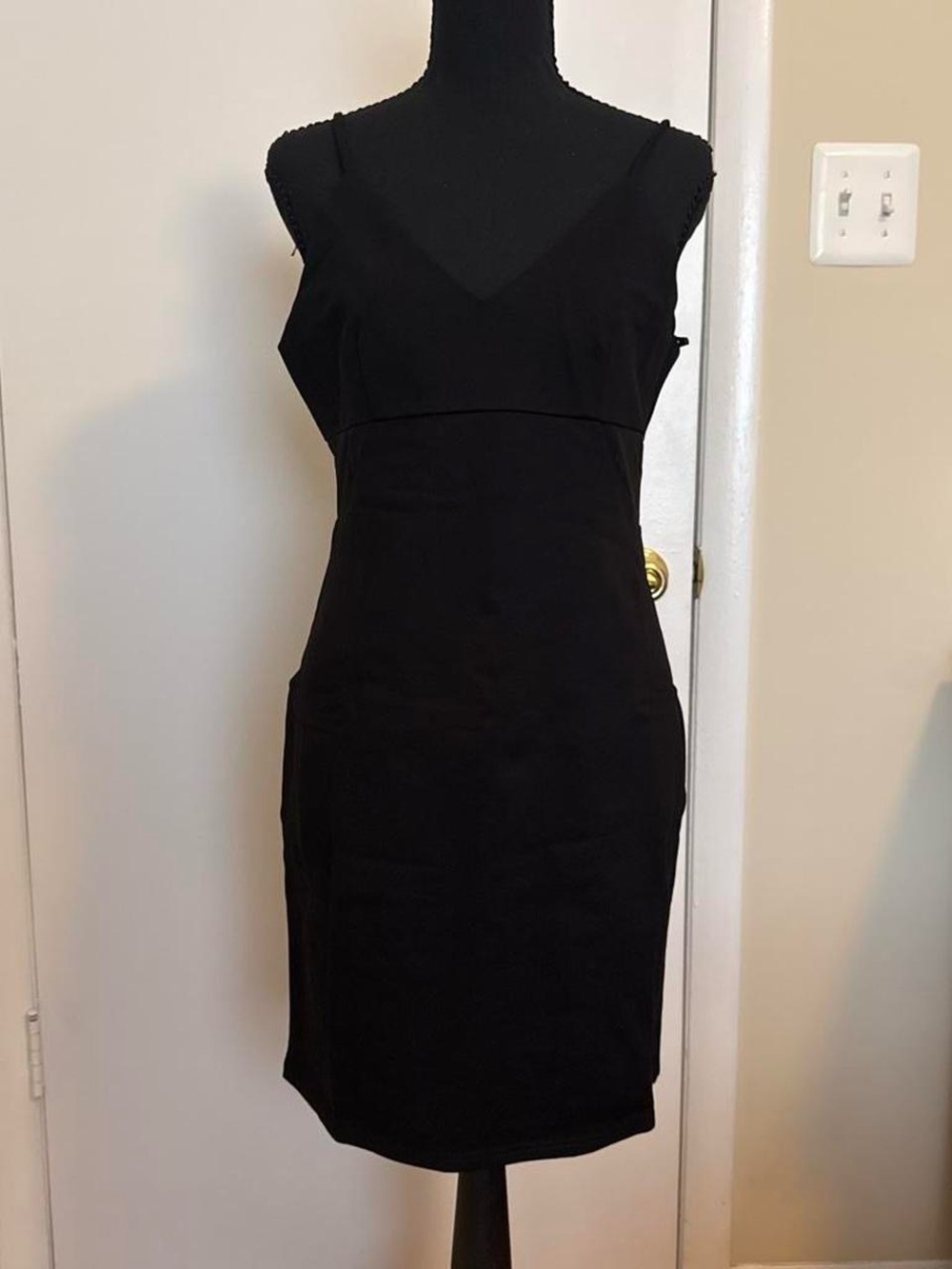 Lulus Black Bodycon Mini Dress Mesh Cutout Waist Size M NWT